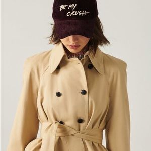 NWT ba&sh Baila Belted Tan Double Breasted Short Lady Trench Jacket EU2/US med